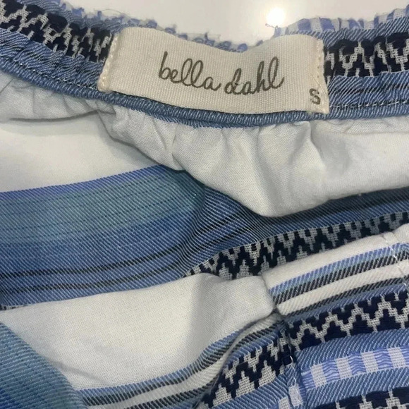 Bella Dahl Off the Shoulder Blue Striped Dress Anthropologie Sz Small - Picture 7 of 7